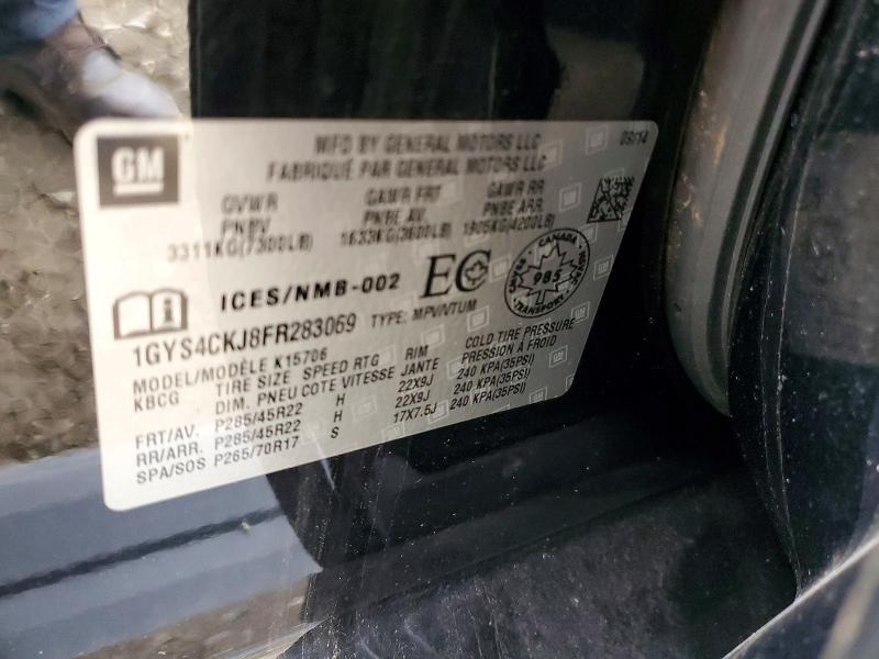 Продаж на аукціоні авто 2015 Cadillac Escalade, vin: 1GYS4CKJ8FR283069, номер лоту: 46180896