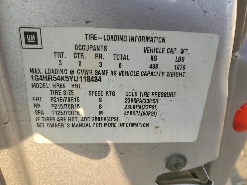 Продажа на аукционе авто 2000 Buick Lesabre, vin: 1G4HR54K5YU118434, номер лота: 47375346