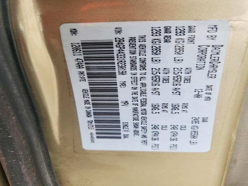 Aukcja sprzedaży 2001 Dodge Grand Caravan, vin: 2B4GP44331R230190, numer aukcji: 45593866