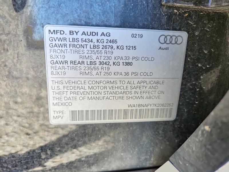 Продажа на аукционе авто 2019 Audi Q5, vin: WA1BNAFY7K2062252, номер лота: 47045166