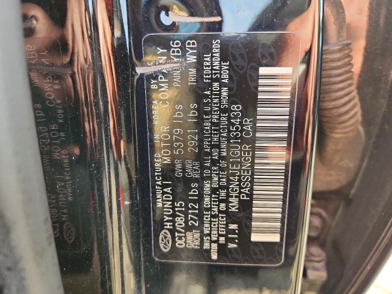 Aukcja sprzedaży 2016 Hyundai Genesis, vin: KMHGN4JE1GU135438, numer aukcji: 47817576