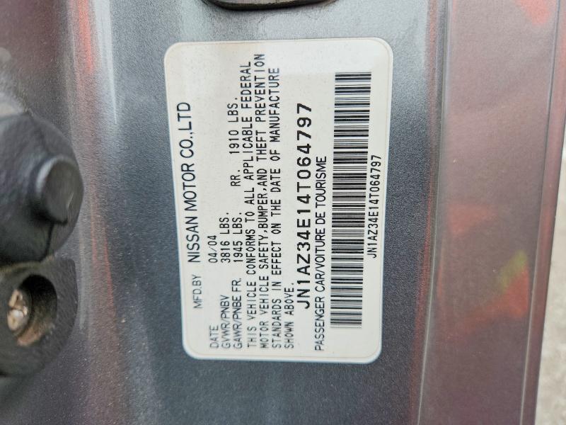 48353076 :رقم المزاد ، JN1AZ34E14T064797 vin ، 2004 Nissan 350z مزاد بيع