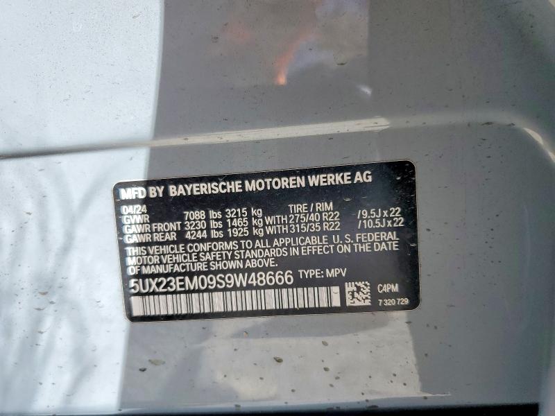 Aukcja sprzedaży 2025 Bmw X7, vin: 5UX23EM09S9W48666, numer aukcji: 46401686