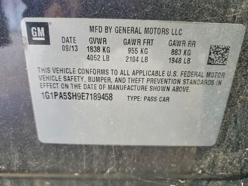 Продажа на аукционе авто 2014 Chevrolet Cruze, vin: 1G1PA5SH9E7189458, номер лота: 52013556