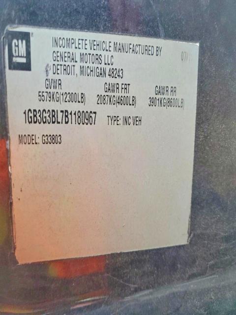 Aukcja sprzedaży 2011 Chev Express G3500, vin: 1GB3G3BL7B1180967, numer aukcji: 93990365