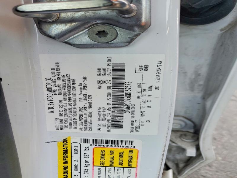 Продаж на аукціоні авто 2019 Ford Fusion, vin: 3FA6P0D95KR152573, номер лоту: 47819596