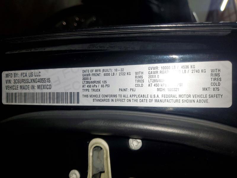 Продажа на аукционе авто 2022 Ram 2500, vin: 3C6UR5SLXNG405515, номер лота: 45837806