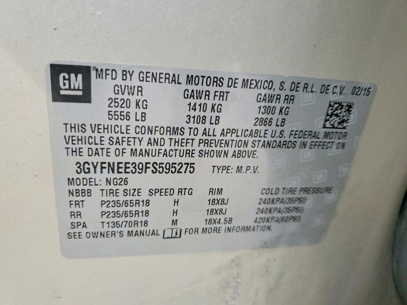 Продаж на аукціоні авто 2015 Cadillac Srx, vin: 3GYFNEE39FS595275, номер лоту: 46845276