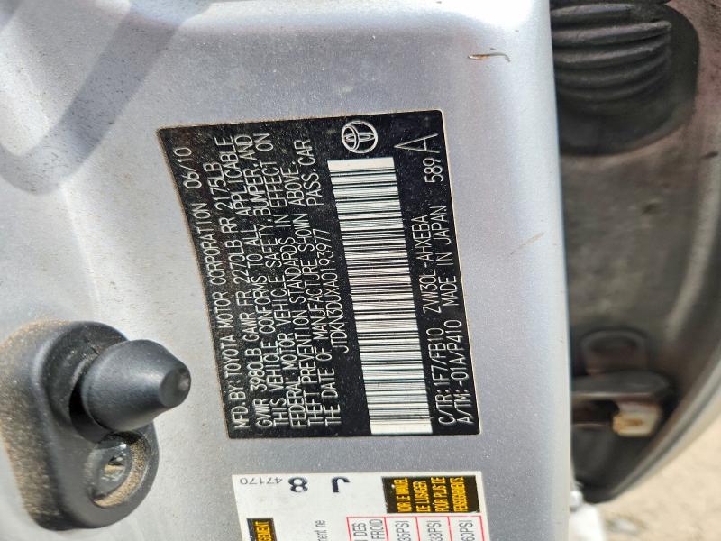 47154916 :رقم المزاد ، JTDKN3DUXA0193977 vin ، 2010 Toyota Prius مزاد بيع