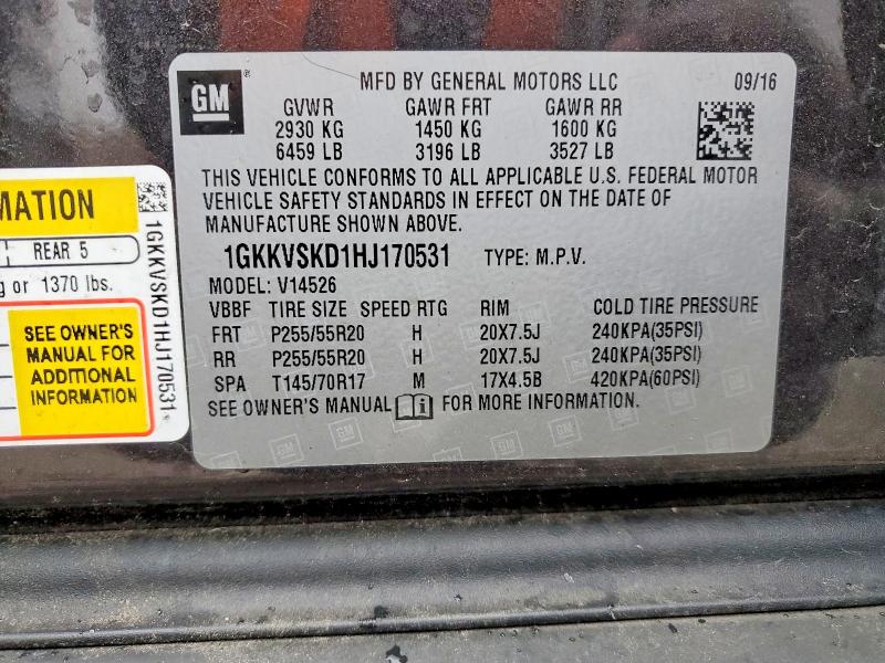 Продаж на аукціоні авто 2017 Gmc Acadia Limited, vin: 1GKKVSKD1HJ170531, номер лоту: 78302795