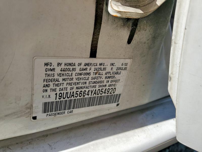 Продаж на аукціоні авто 2000 Acura 3.2tl, vin: 19UUA5664YA054920, номер лоту: 46308146