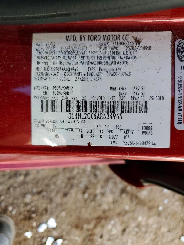 Продажа на аукционе авто 2010 Lincoln Townhouse Mkz, vin: 3LNHL2GC6AR634965, номер лота: 41635576