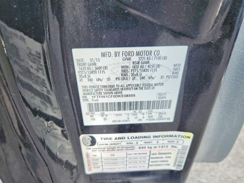 Aukcja sprzedaży 2013 Ford F150, vin: 1FTFW1CF0DKE08555, numer aukcji: 46440196