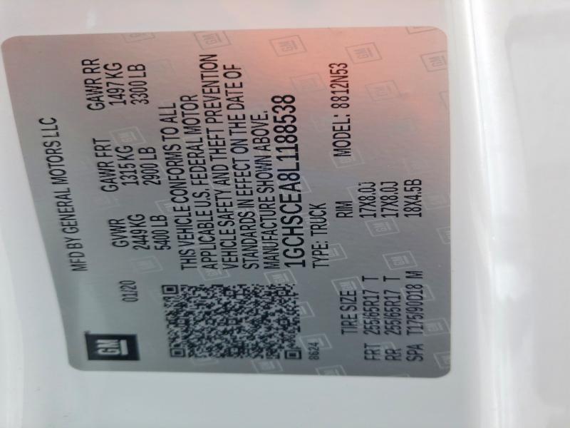 Aukcja sprzedaży 2020 Chevrolet Colorado, vin: 1GCHSCEA8L1188538, numer aukcji: 79474375