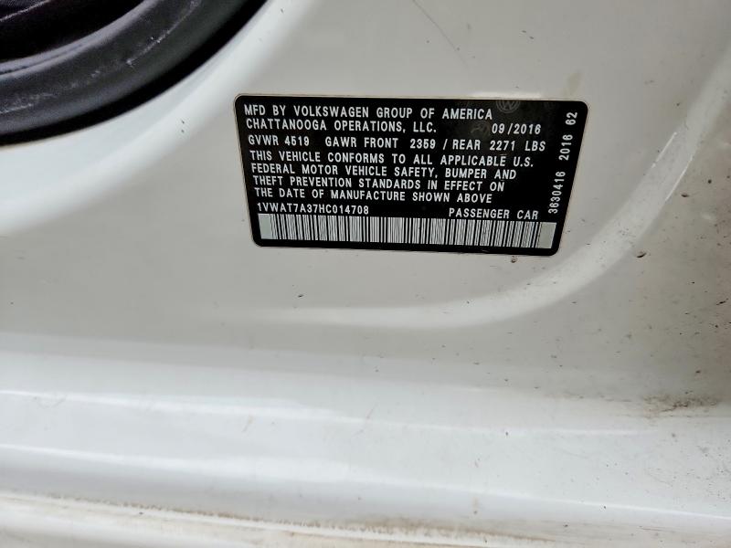 Aukcja sprzedaży 2017 Volkswagen Passat, vin: 1VWAT7A37HC014708, numer aukcji: 79436355