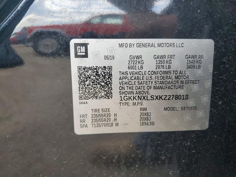 Продаж на аукціоні авто 2019 Gmc Acadia, vin: 1GKKNXLSXKZ278018, номер лоту: 45741726