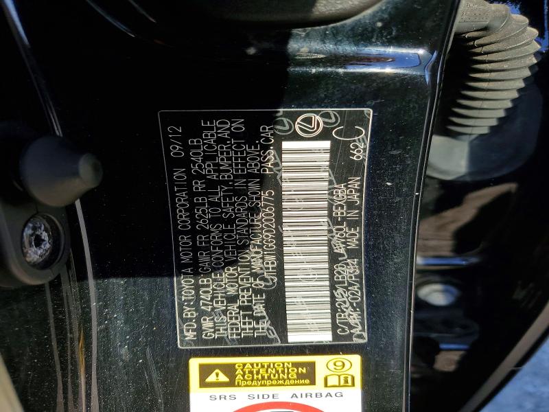 Aukcja sprzedaży 2013 Lexus Es 300h, vin: JTHBW1GG9D2006775, numer aukcji: 46394316