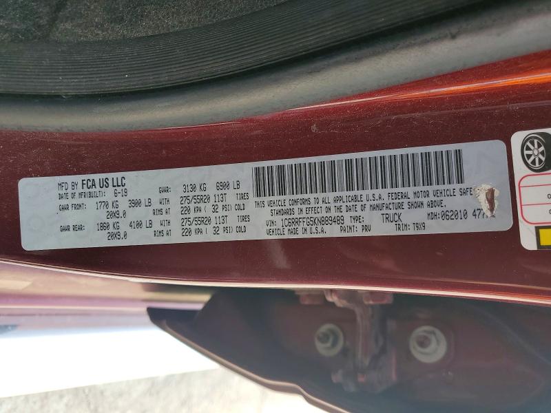 Aukcja sprzedaży 2019 Ram 1500, vin: 1C6RRFFG5KN889489, numer aukcji: 47399956