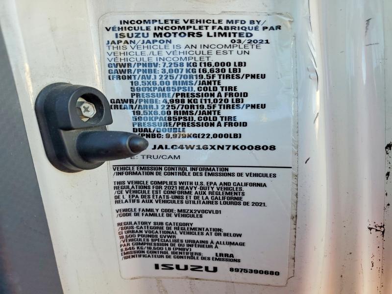 Продаж на аукціоні авто 2022 Isuzu Npr Xd, vin: JALC4W16XN7K00808, номер лоту: 55634876