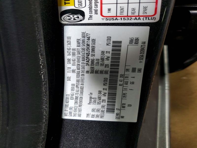 Продаж на аукціоні авто 2019 Ford Fiesta, vin: 3FADP4BJ5KM114477, номер лоту: 79406405