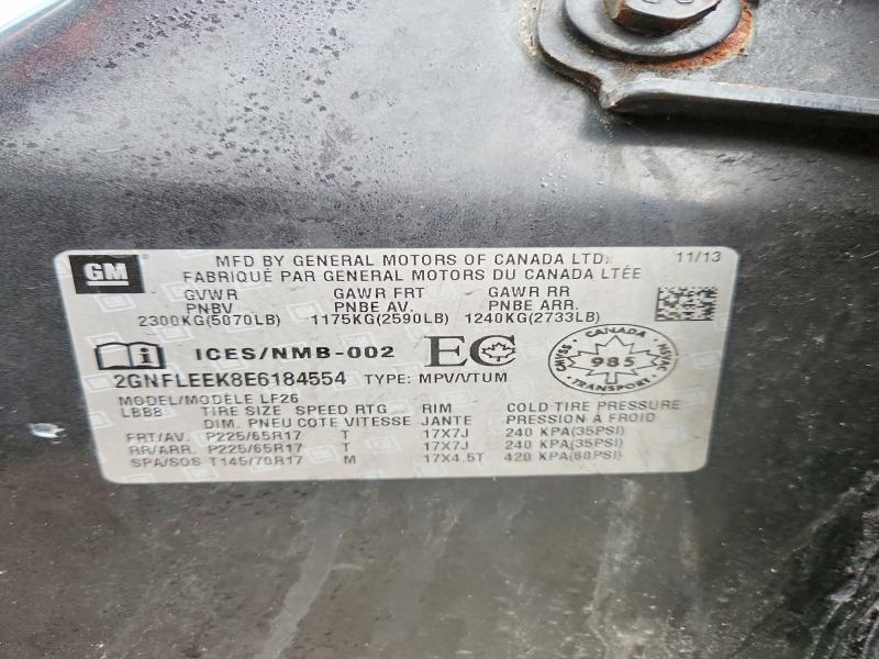 Продаж на аукціоні авто 2014 Chevrolet Equinox, vin: 2GNFLEEK8E6184554, номер лоту: 42002346