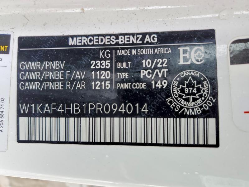 Продаж на аукціоні авто 2023 Mercedes-benz C, vin: W1KAF4HB1PR094014, номер лоту: 77592465