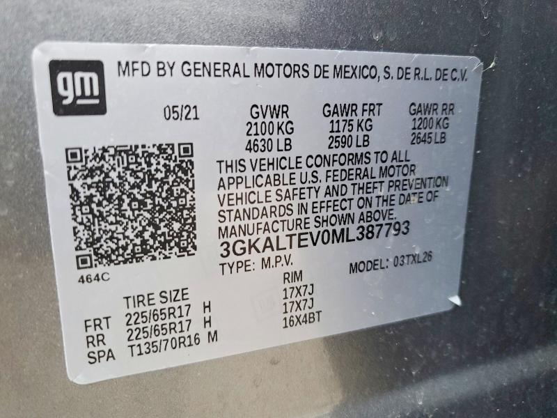Продаж на аукціоні авто 2021 Gmc Terrain, vin: 3GKALTEV0ML387793, номер лоту: 46059186
