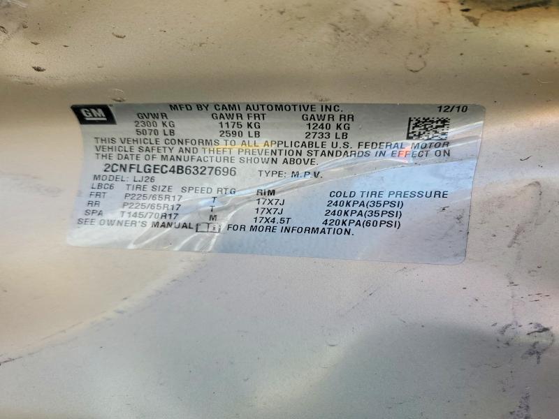 Aukcja sprzedaży 2011 Chevrolet Equinox, vin: 2CNFLGEC4B6327696, numer aukcji: 46024646