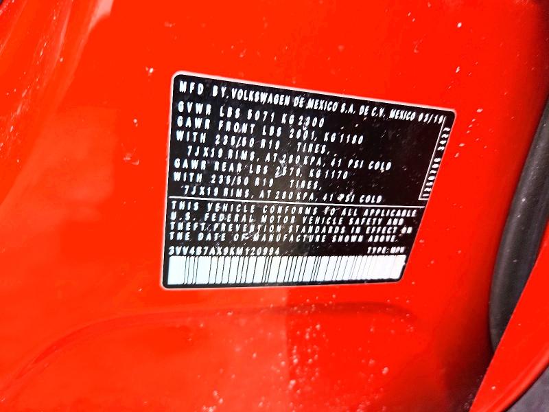 Aukcja sprzedaży 2019 Volkswagen Tiguan, vin: 3VV4B7AX9KM120994, numer aukcji: 46202946