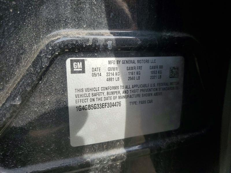 2014 Buick Lacrosse მანქანა იყიდება აუქციონზე, vin: 1G4GB5G33EF304476, აუქციონის ნომერი: 47283616