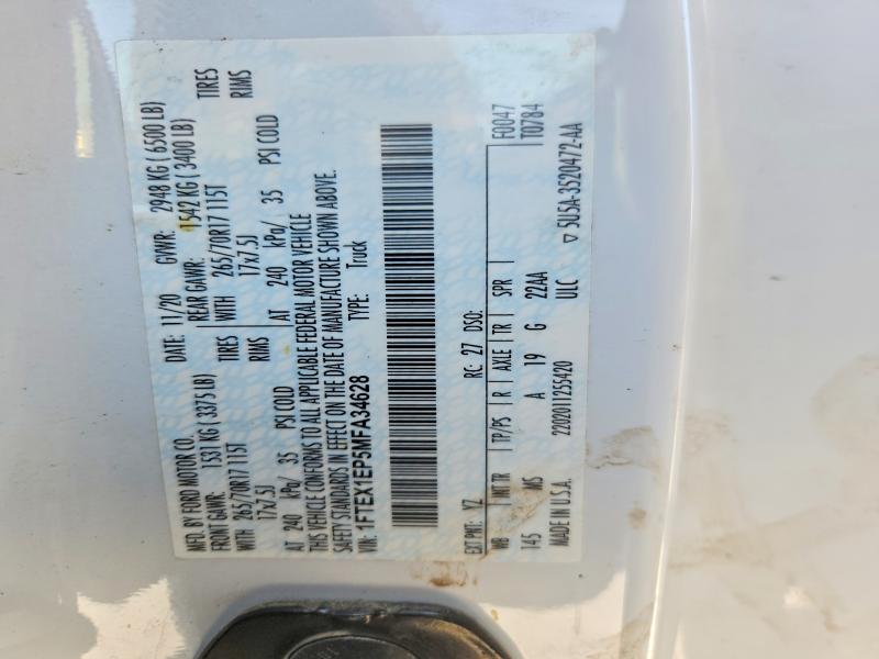 Aukcja sprzedaży 2021 Ford F150, vin: 1FTEX1EP5MFA34628, numer aukcji: 78778455