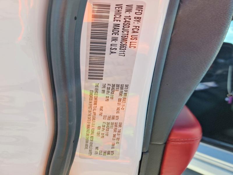 Продаж на аукціоні авто 2021 Dodge Durango, vin: 1C4SDJCT6MC663117, номер лоту: 48018856