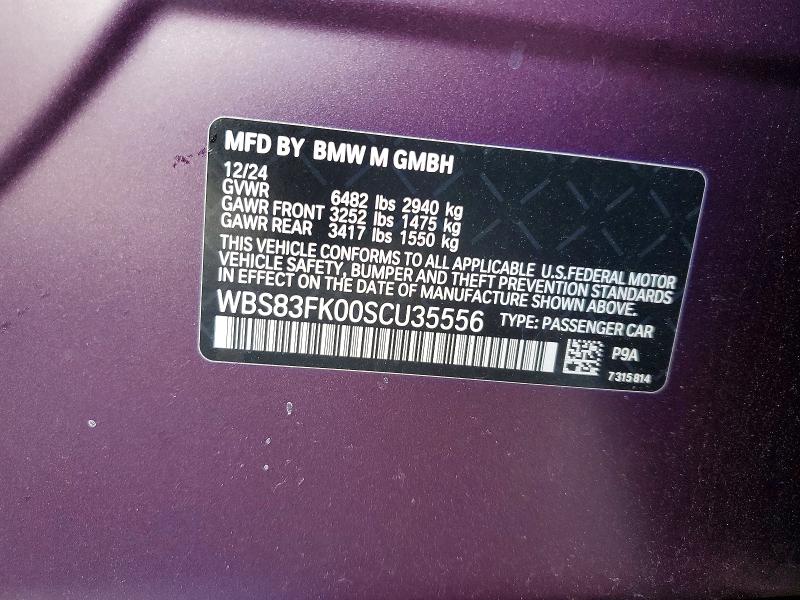 Aukcja sprzedaży 2025 Bmw M5, vin: WBS83FK00SCU35556, numer aukcji: 79737395