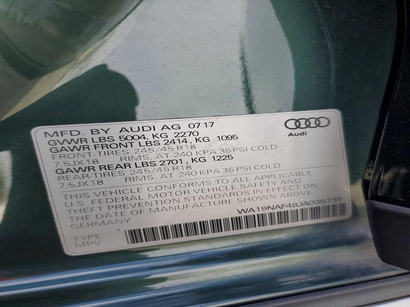 Aukcja sprzedaży 2018 Audi A4 Allroad, vin: WA19NAF48JA039739, numer aukcji: 46770096