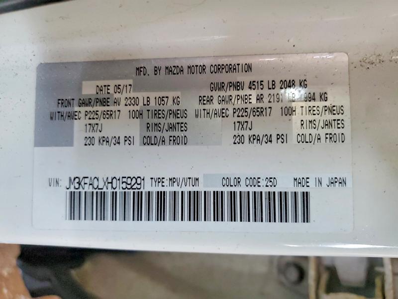 Aukcja sprzedaży 2017 Mazda Cx-5, vin: JM3KFACLXH0159291, numer aukcji: 45517136