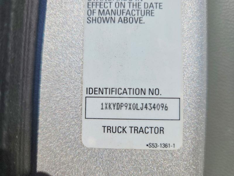 46876306 :رقم المزاد ، 1XKYDP9X0LJ434096 vin ، 2020 Kenworth Construction مزاد بيع