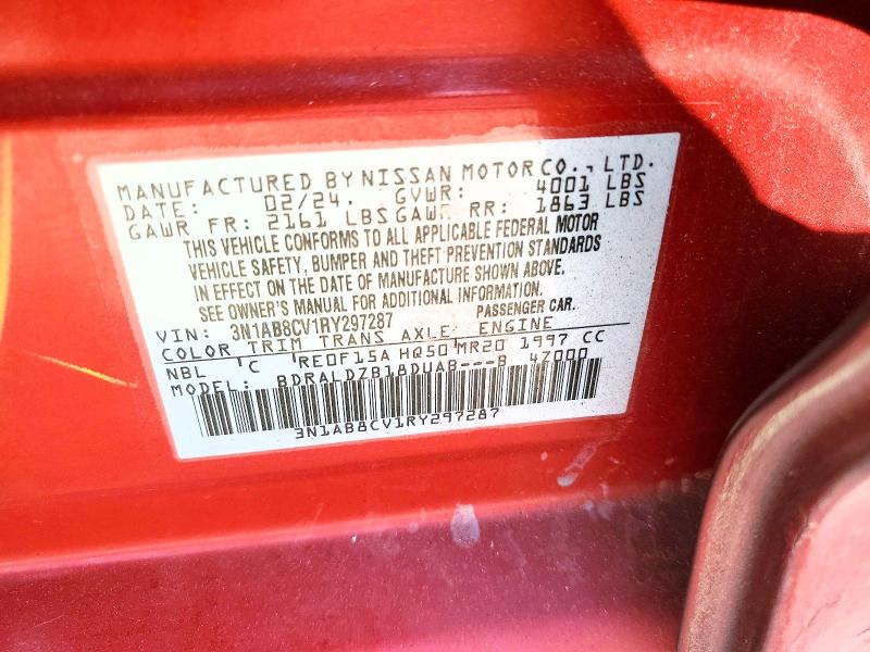 Aukcja sprzedaży 2024 Nissan Sentra, vin: 3N1AB8CV1RY297287, numer aukcji: 48342316