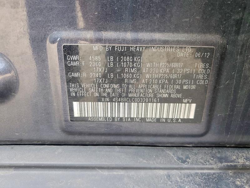 2013 Subaru Outback მანქანა იყიდება აუქციონზე, vin: 4S4BRCLC0D3201161, აუქციონის ნომერი: 45978936