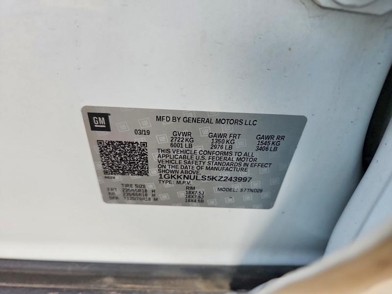Продаж на аукціоні авто 2019 Gmc Acadia, vin: 1GKKNULS5KZ243997, номер лоту: 79935955