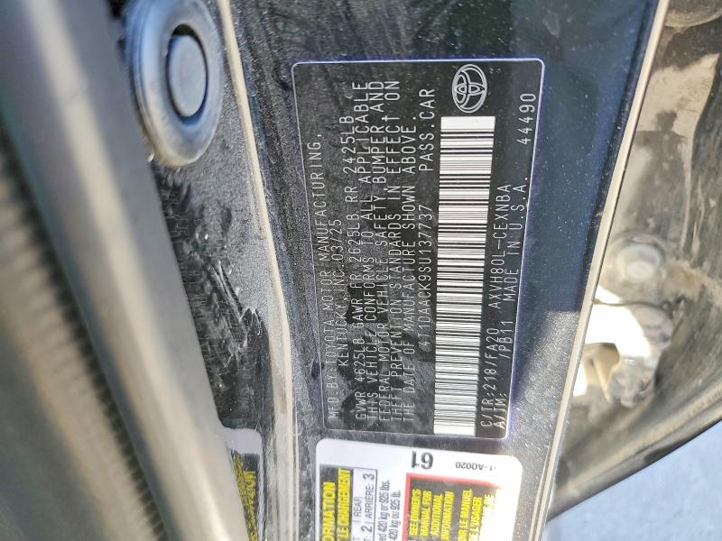 79098925 :رقم المزاد ، 4T1DAACK9SU137737 vin ، 2025 Toyota Camry مزاد بيع