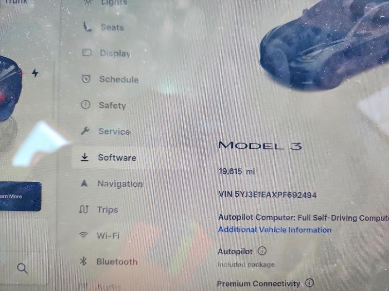 2023 Tesla Model 3 მანქანა იყიდება აუქციონზე, vin: 5YJ3E1EAXPF692494, აუქციონის ნომერი: 46820616