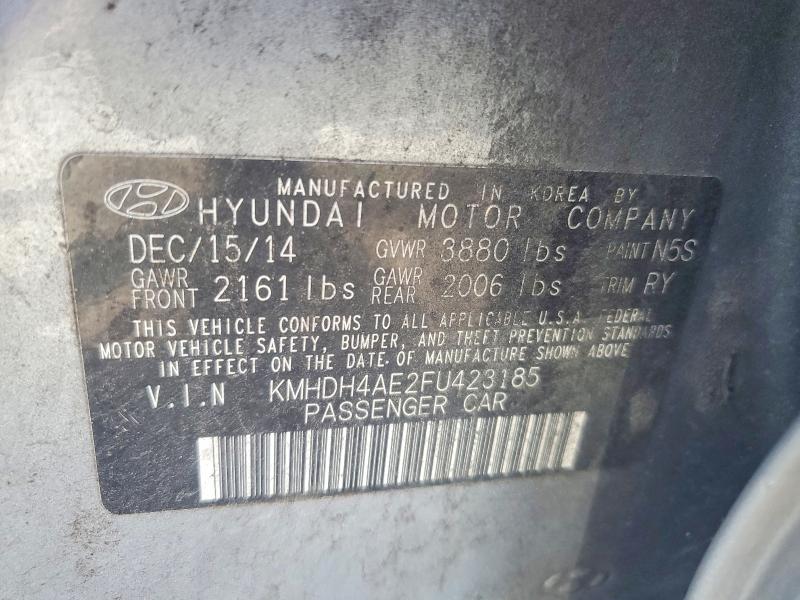 Aukcja sprzedaży 2015 Hyundai Elantra, vin: KMHDH4AE2FU423185, numer aukcji: 45965266