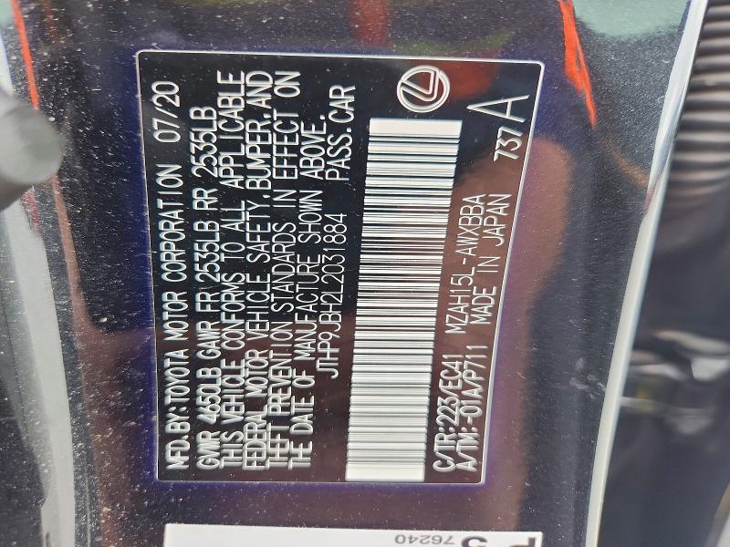 Aukcja sprzedaży 2020 Lexus Ux 250h, vin: JTHP9JBH2L2031884, numer aukcji: 79393265