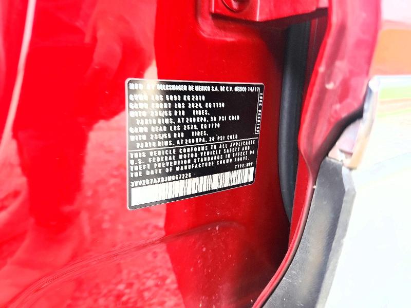 2018 Volkswagen Tiguan მანქანა იყიდება აუქციონზე, vin: 3VV2B7AX8JM067226, აუქციონის ნომერი: 46685266