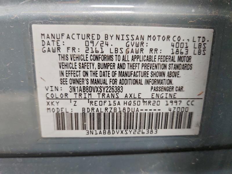 2025 Nissan Sentra მანქანა იყიდება აუქციონზე, vin: 3N1AB8DVXSY226383, აუქციონის ნომერი: 45605096