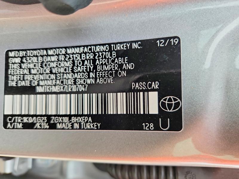 Продажа на аукционе авто 2020 Toyota C-hr, vin: NMTKHMBX7LR107047, номер лота: 47255666