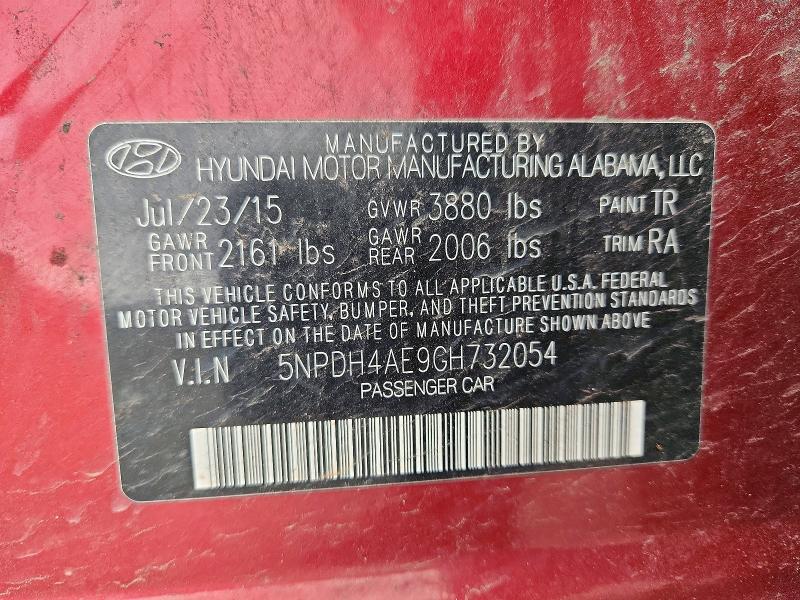 Продаж на аукціоні авто 2016 Hyundai Elantra, vin: 5NPDH4AE9GH732054, номер лоту: 47092186