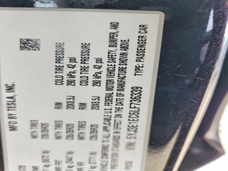 Aukcja sprzedaży 2020 Tesla Model 3, vin: 5YJ3E1EC6LF736339, numer aukcji: 46654346