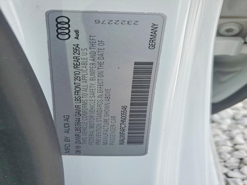 46706666 :رقم المزاد ، WAUWFAFC7HN005546 vin ، 2017 Audi S7 مزاد بيع