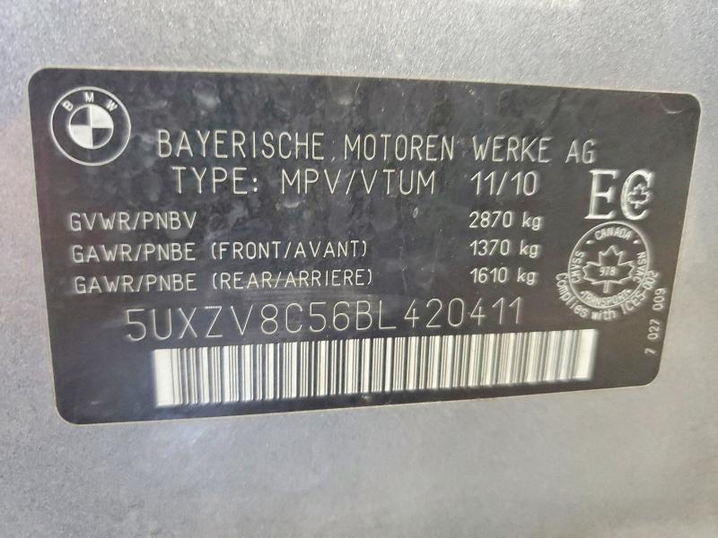 2011 Bmw X5 მანქანა იყიდება აუქციონზე, vin: 5UXZV8C56BL420411, აუქციონის ნომერი: 47084436